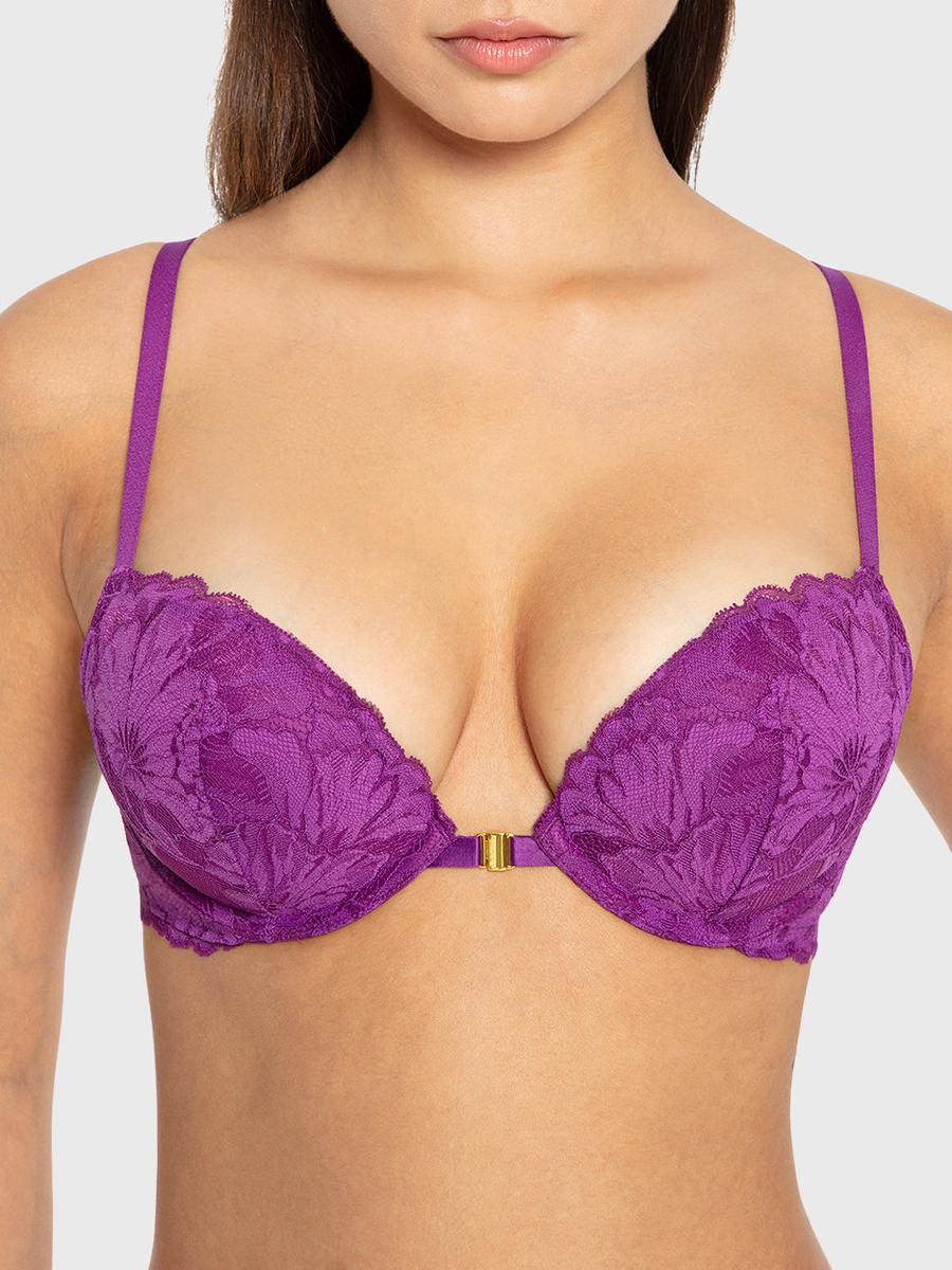 Lace Padded Wired Plunge Bra