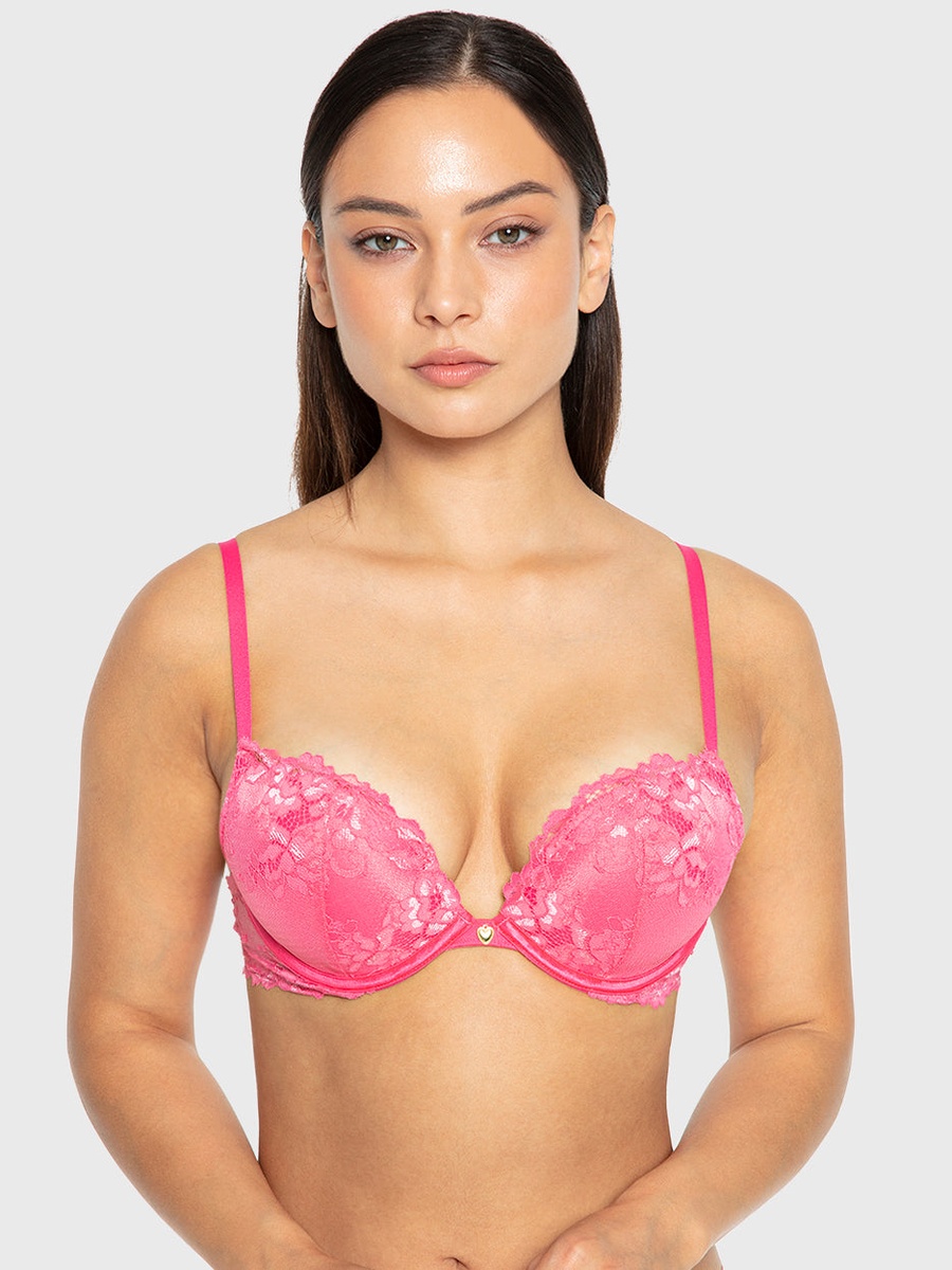 Lace Padded Wired Plunge Bra