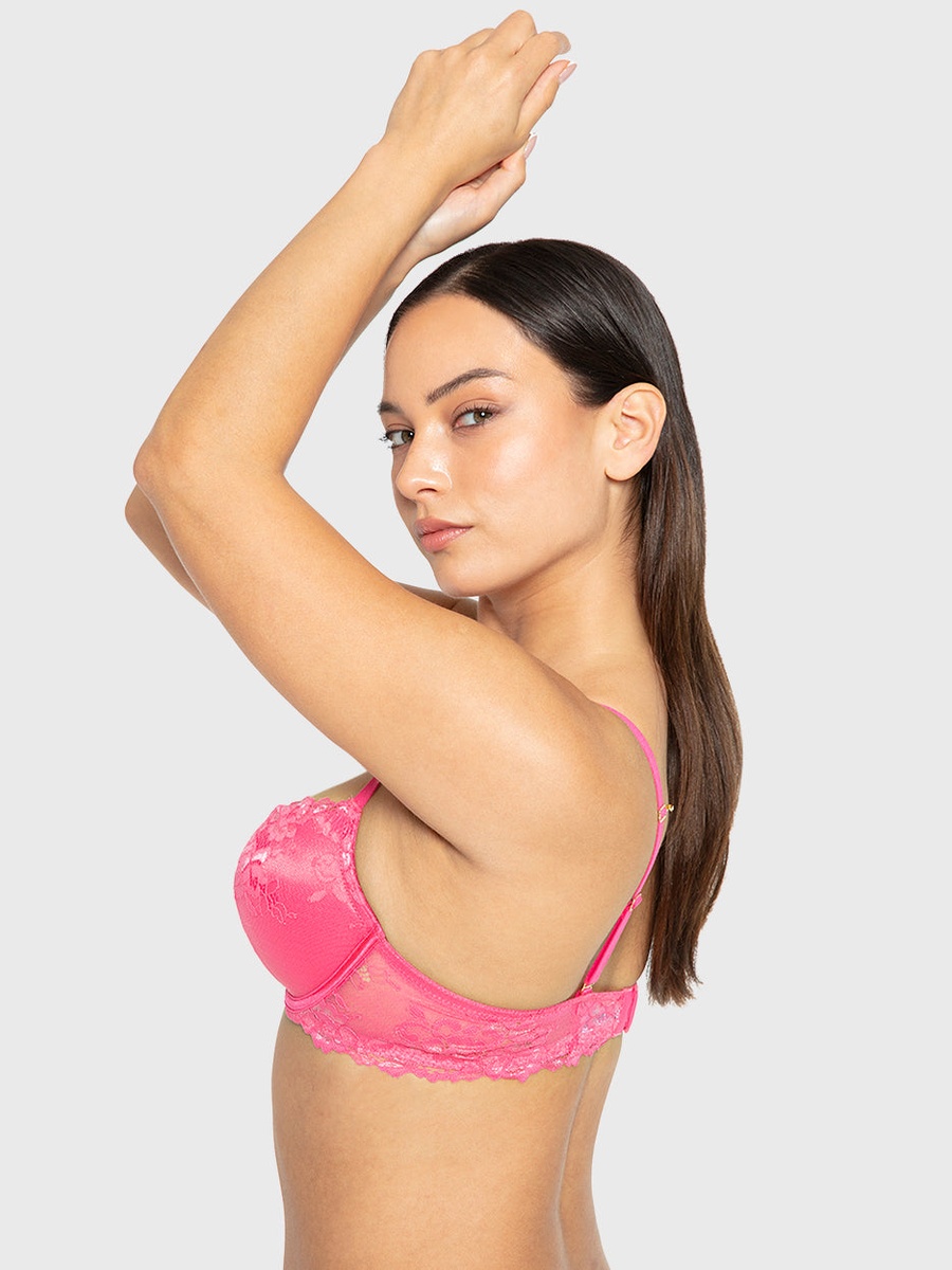 Lace Padded Wired Plunge Bra