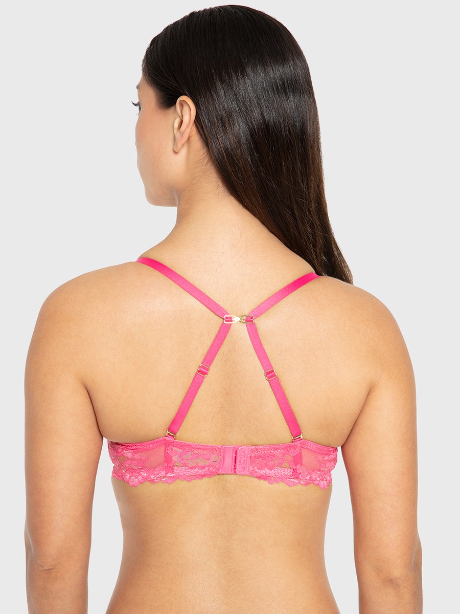 Lace Padded Wired Plunge Bra