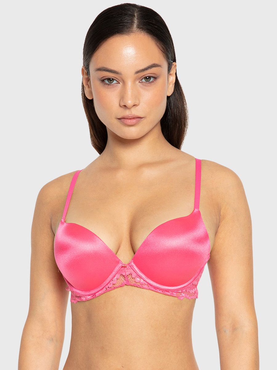 Lace Detail Double Push Up Plunge Bra
