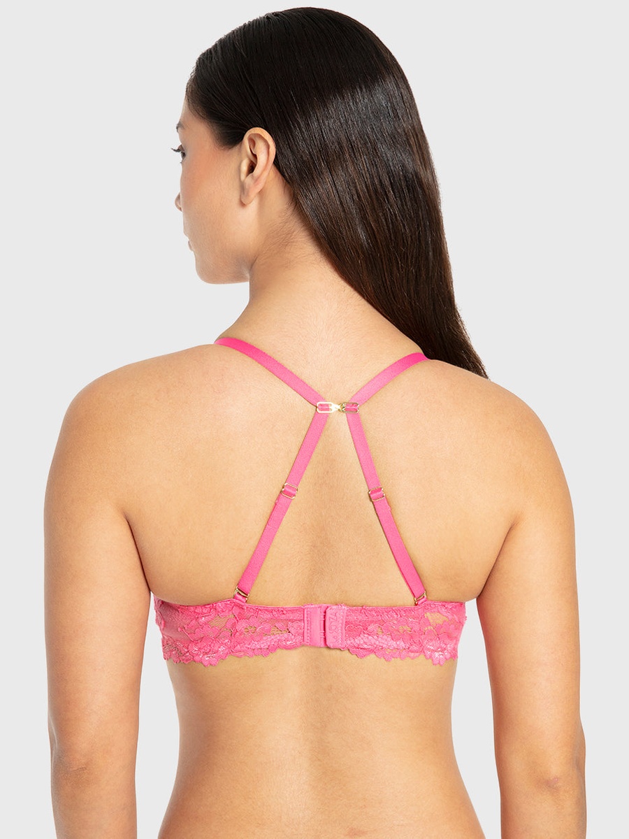 Lace Detail Double Push Up Plunge Bra