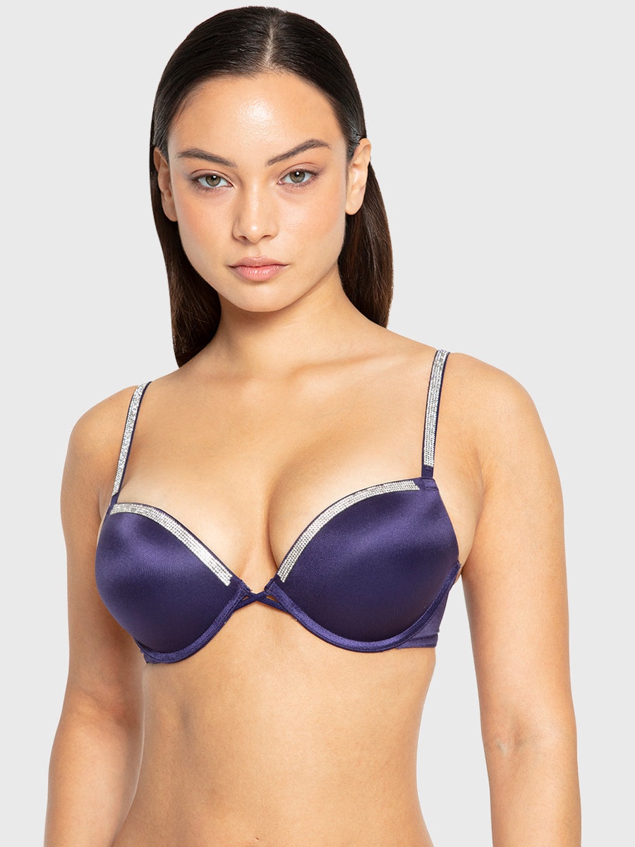 Embellished Double Push Up Plunge Bra