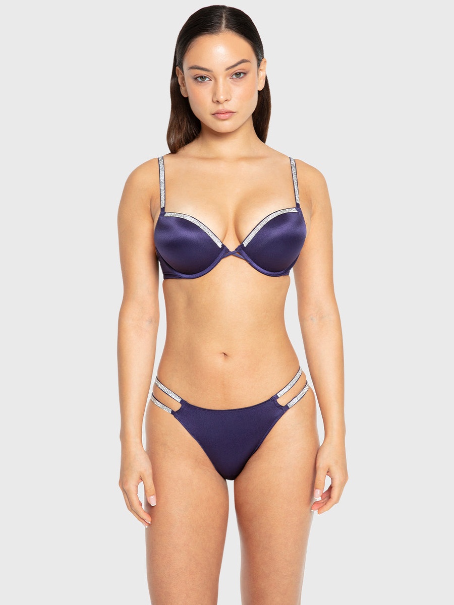 Embellished Double Push Up Plunge Bra