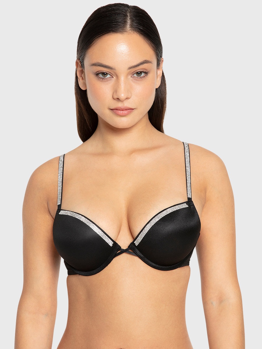 Embellished Double Push Up Plunge Bra