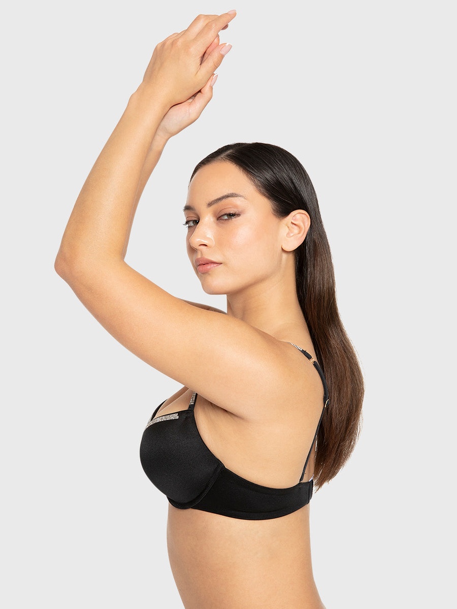 Embellished Double Push Up Plunge Bra