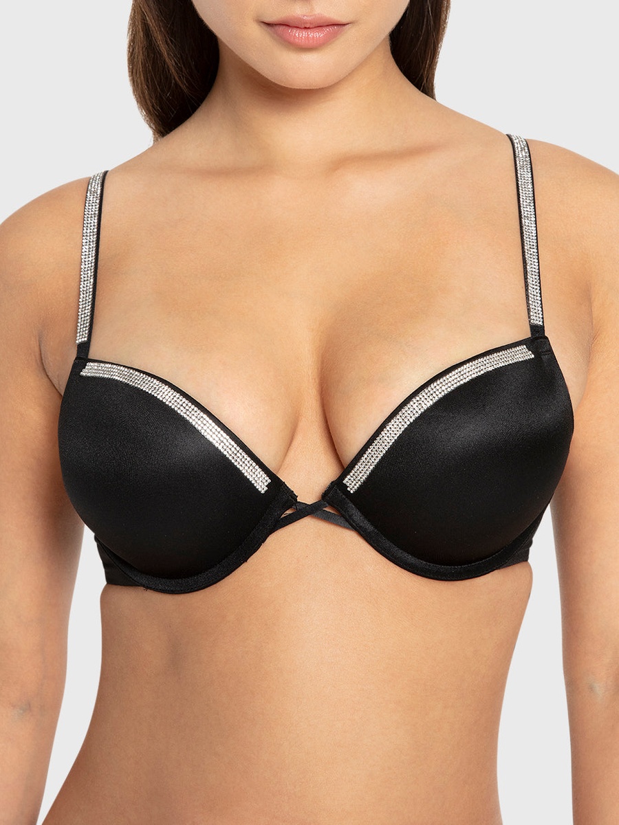 Embellished Double Push Up Plunge Bra
