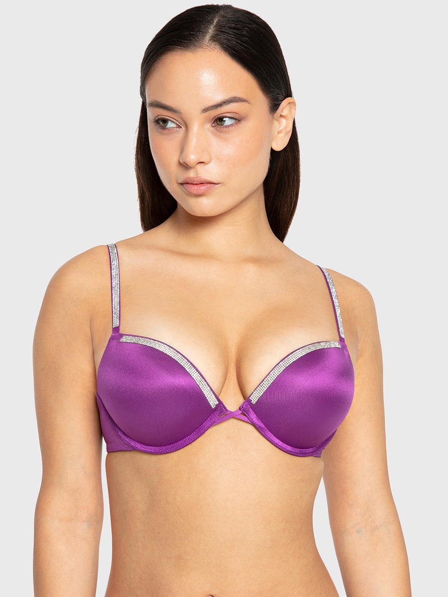 Embellished Double Push Up Plunge Bra