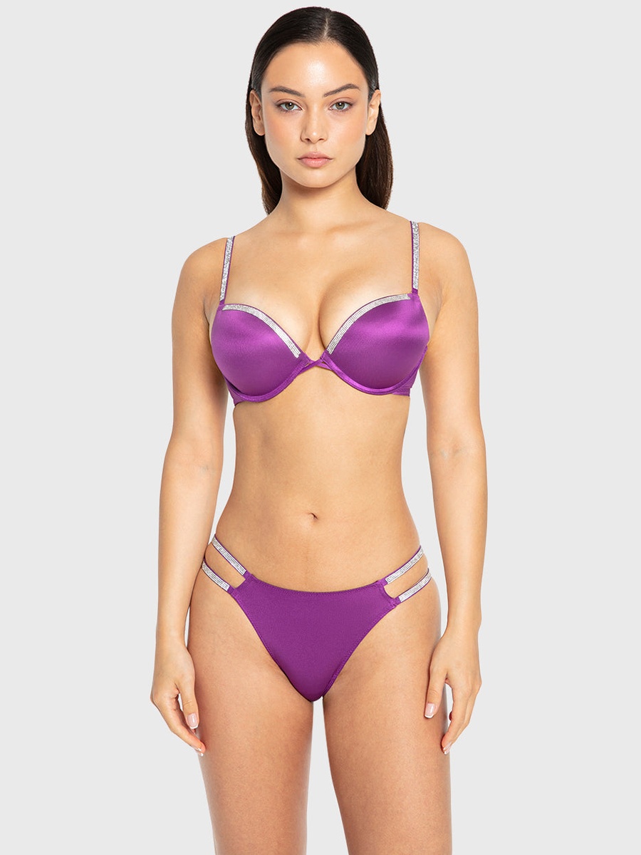 Embellished Double Push Up Plunge Bra