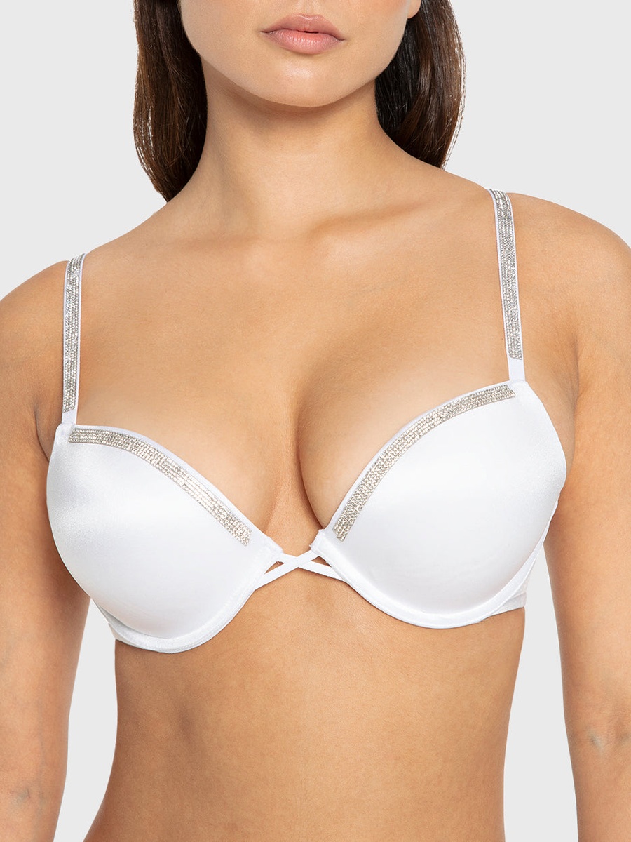 Embellished Double Push Up Plunge Bra
