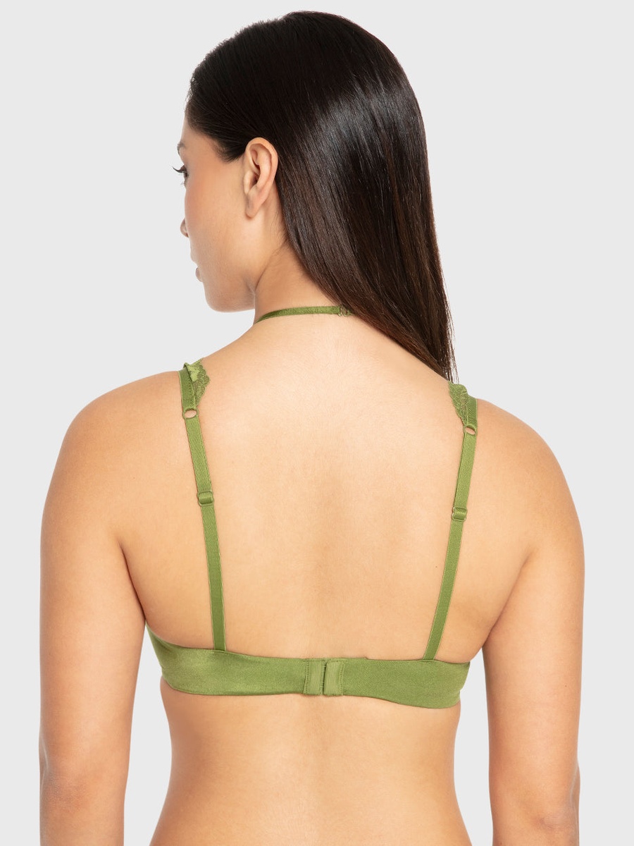 Lace Strap Double Push-Up Plunge Bra