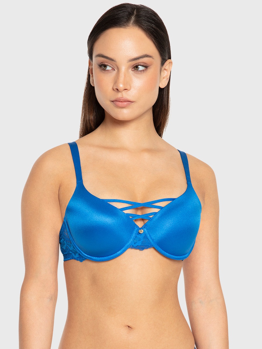 Cross-Strap Lightly Lined Full Coverage Bra