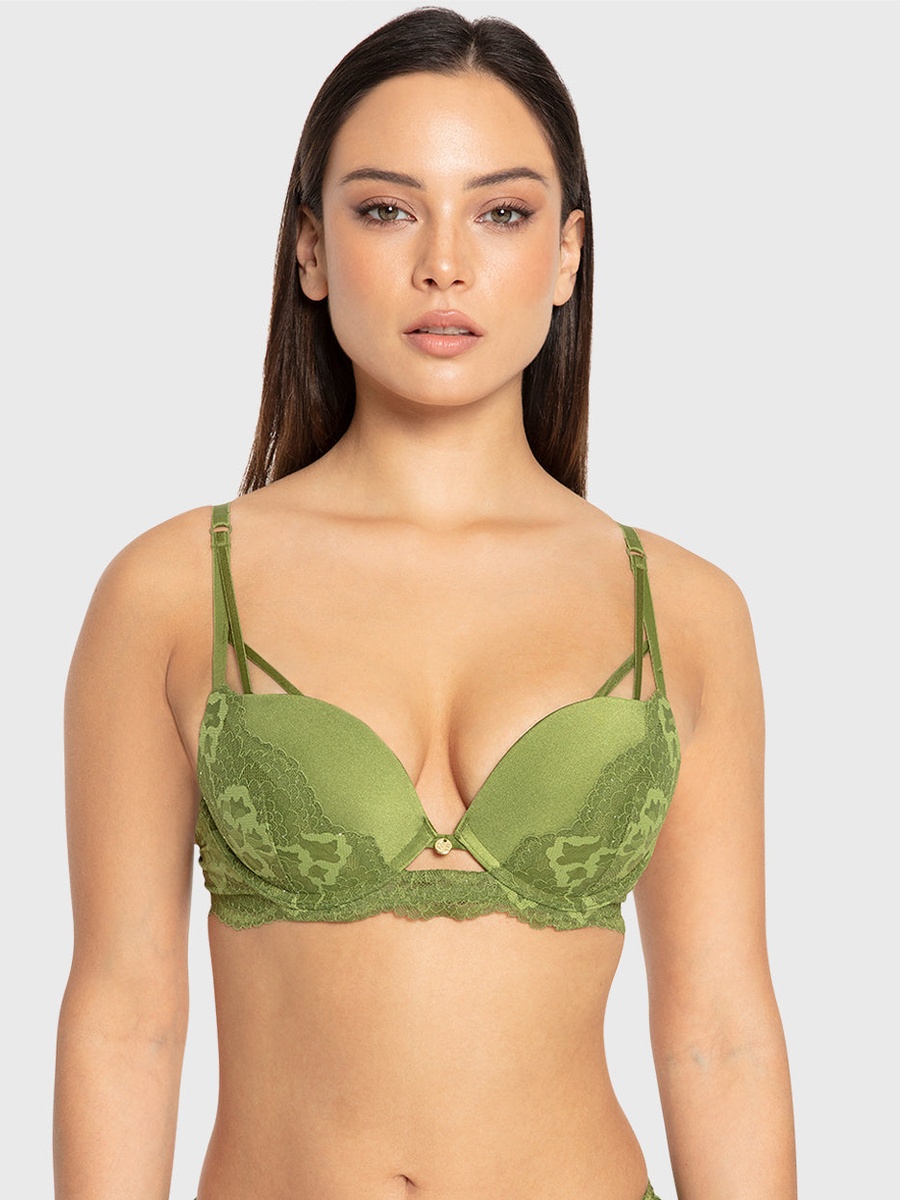 Lace Band Gel Padded Wired Plunge Bra