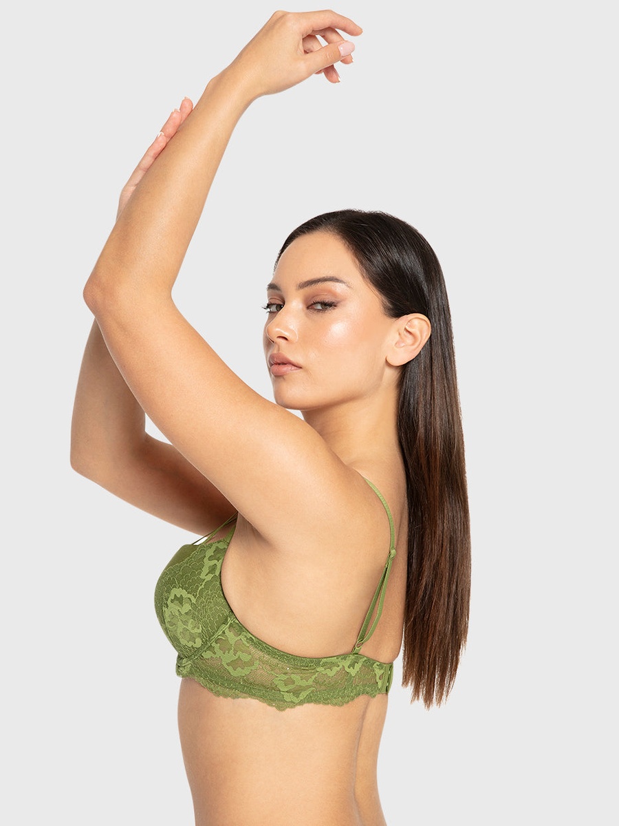 Lace Band Gel Padded Wired Plunge Bra