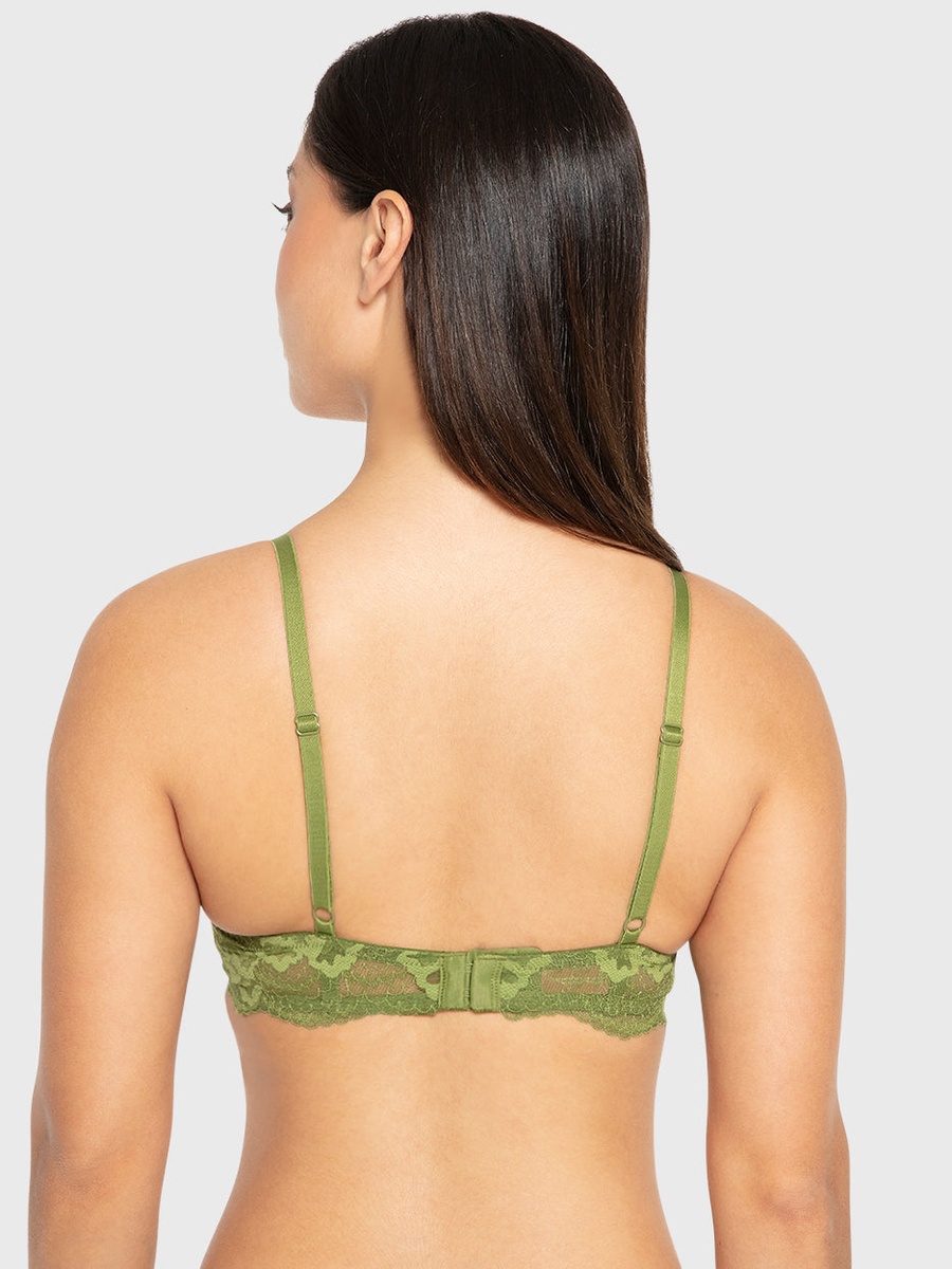 Lace Band Gel Padded Wired Plunge Bra