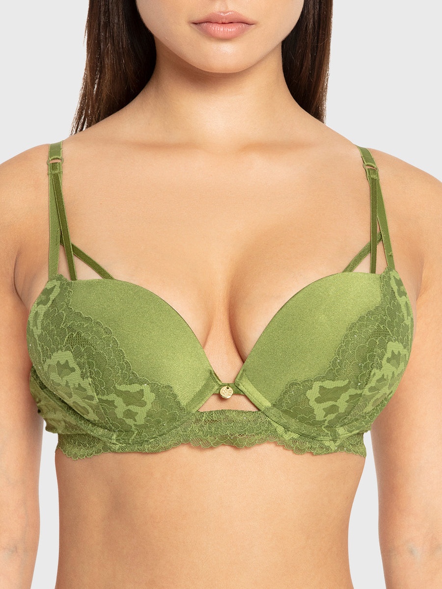 Lace Band Gel Padded Wired Plunge Bra