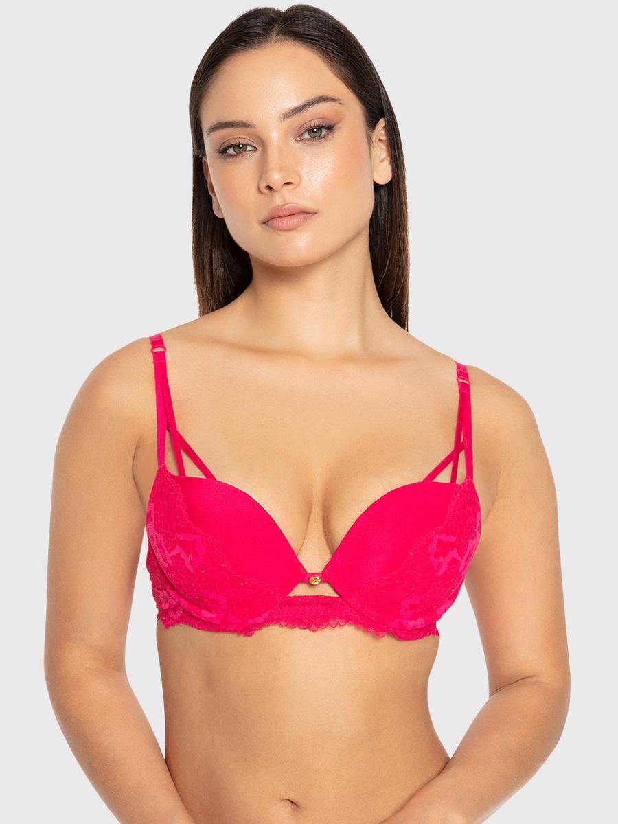 Lace Band Gel Padded Wired Plunge Bra