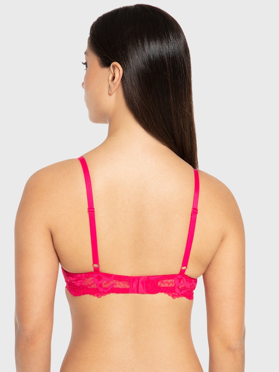 Lace Band Gel Padded Wired Plunge Bra