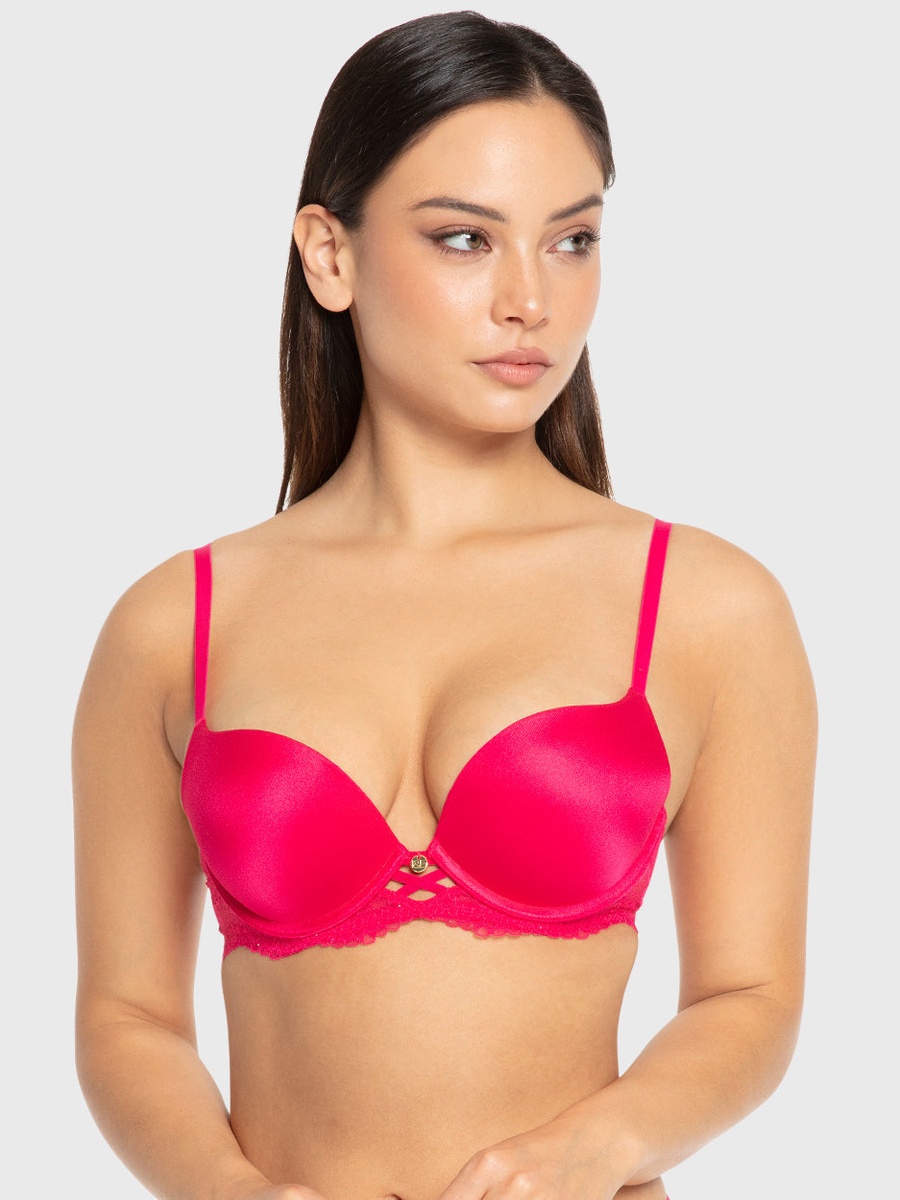 Lace Band Gel Padded Wired Plunge Bra