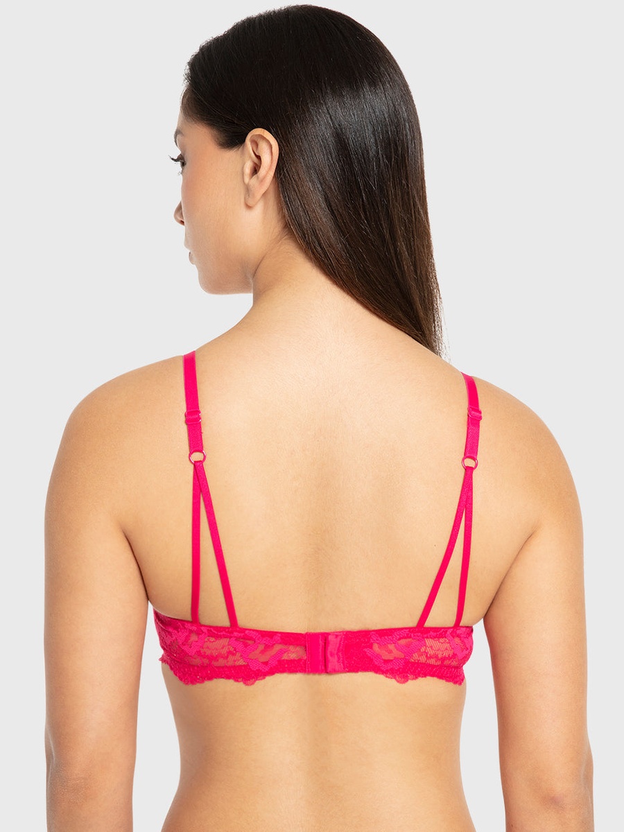 Lace Band Gel Padded Wired Plunge Bra