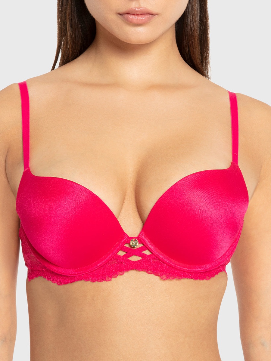 Lace Band Gel Padded Wired Plunge Bra