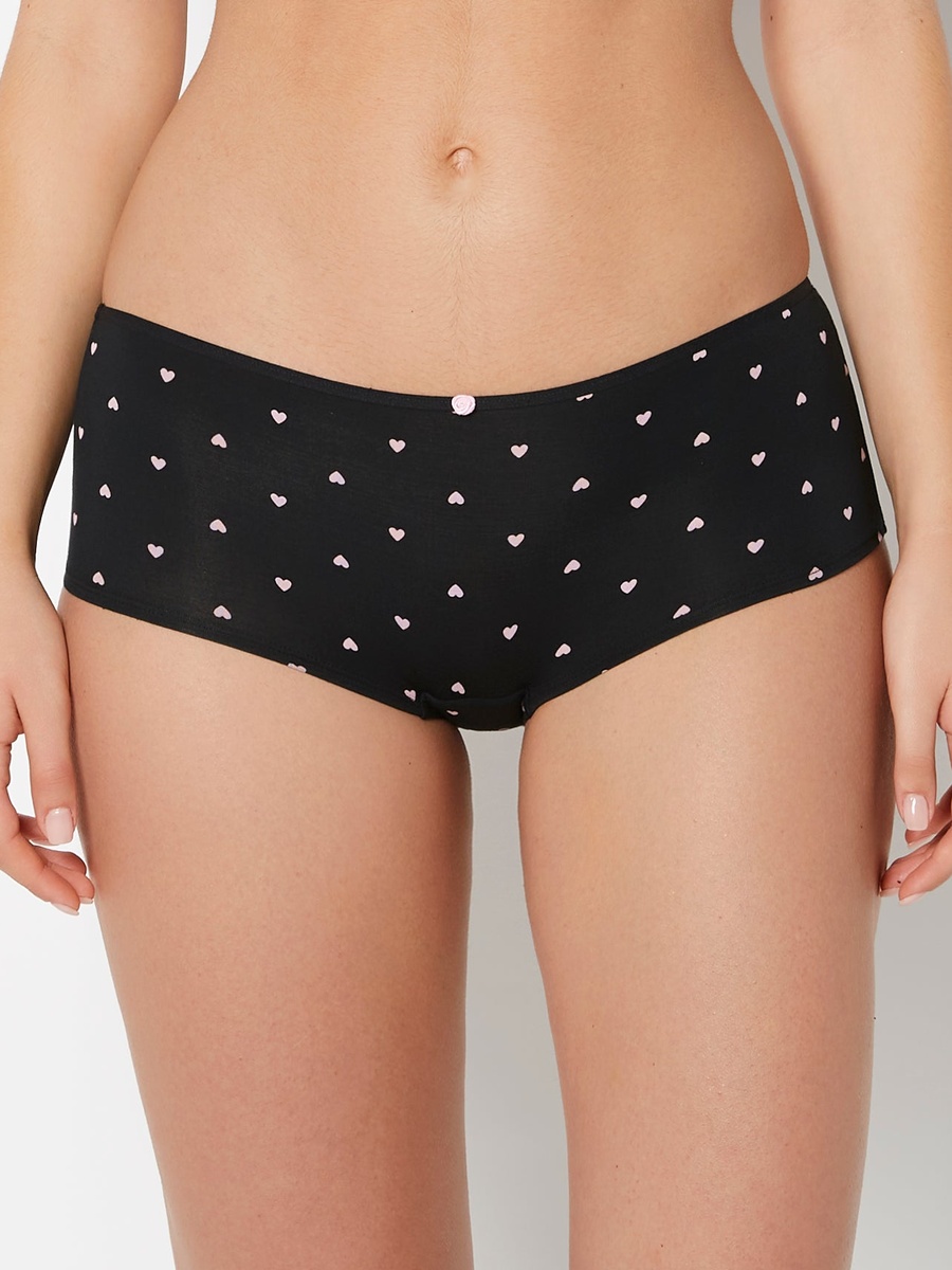 Heart Print Modal Boyshort Panty