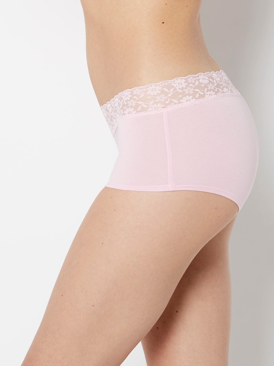 Floral Lace Trim Boyshort Panty