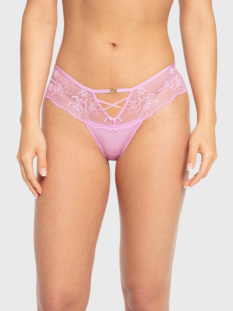 Cut-Out Detail Lace Thongs