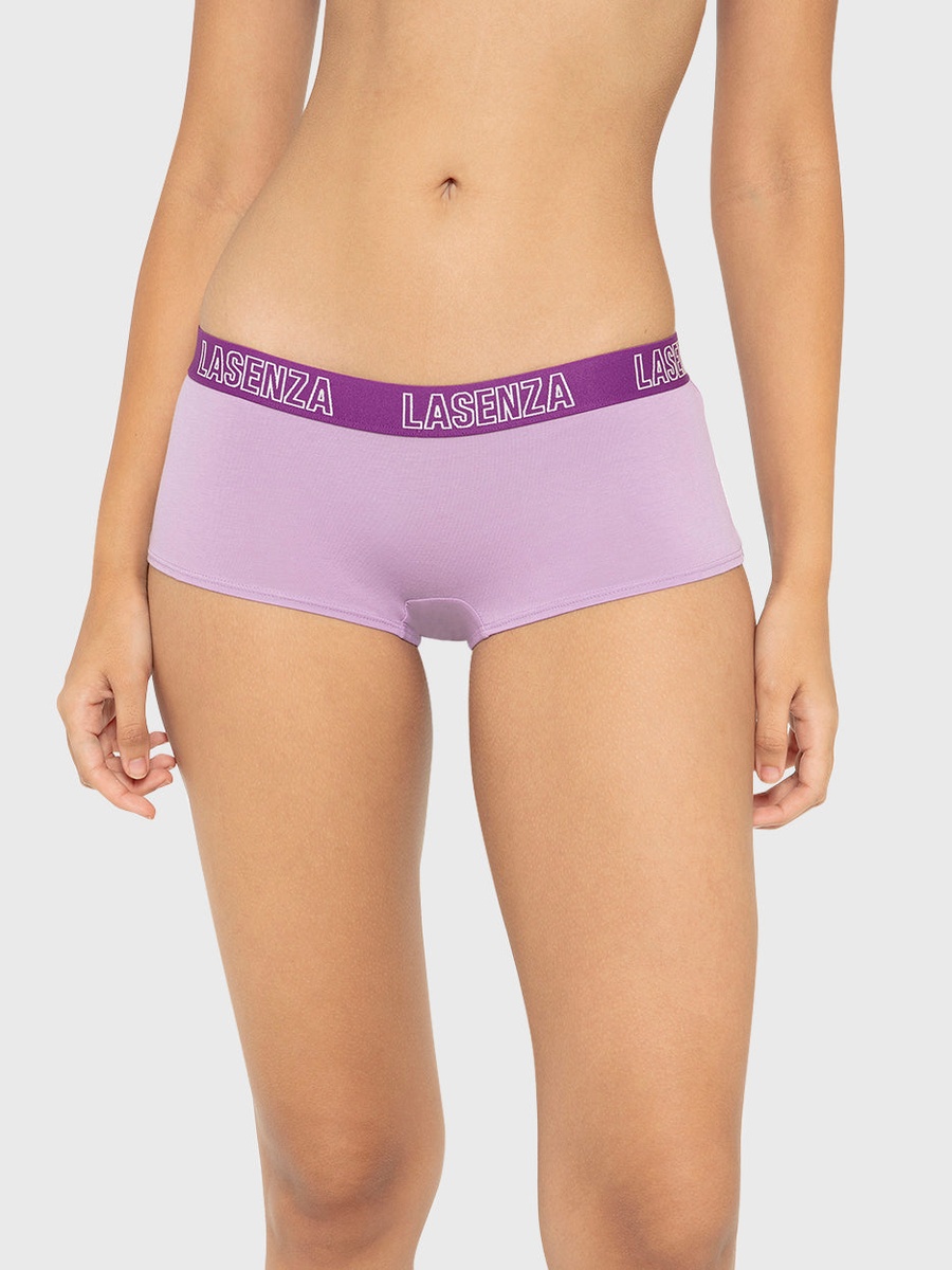 Logo Print Cotton Boyshort Panty