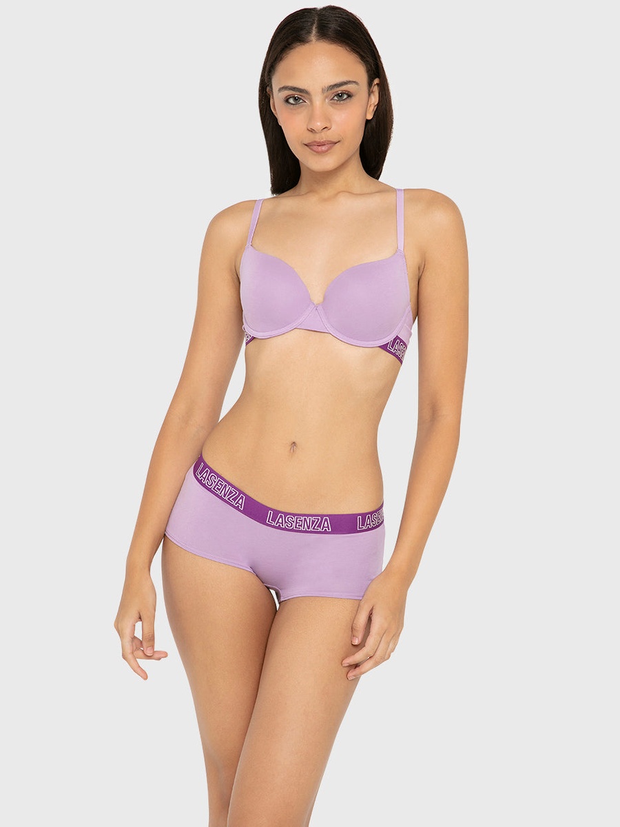 Logo Print Cotton Boyshort Panty