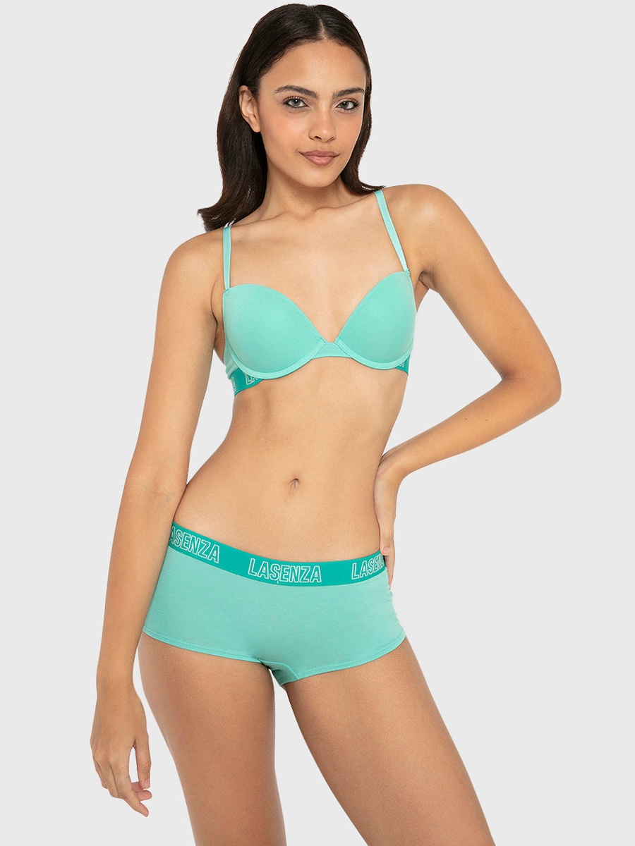Logo Print Cotton Boyshort Panty