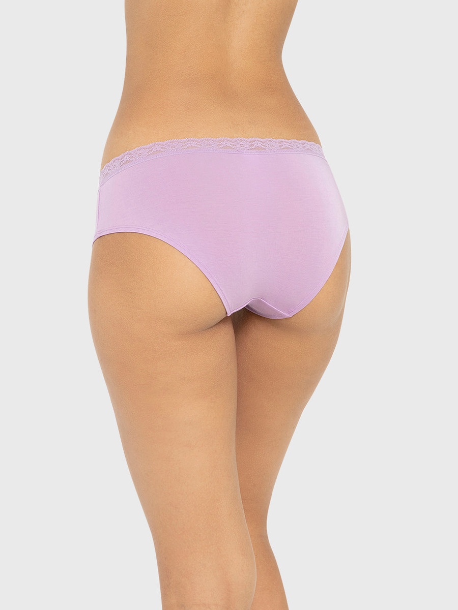 Ultrasoft Cotton Hipster Briefs with Lace Trim