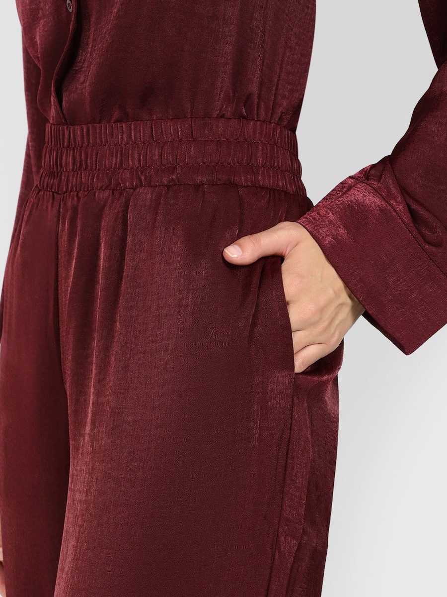 Burgundy Satin Pyjama Pants