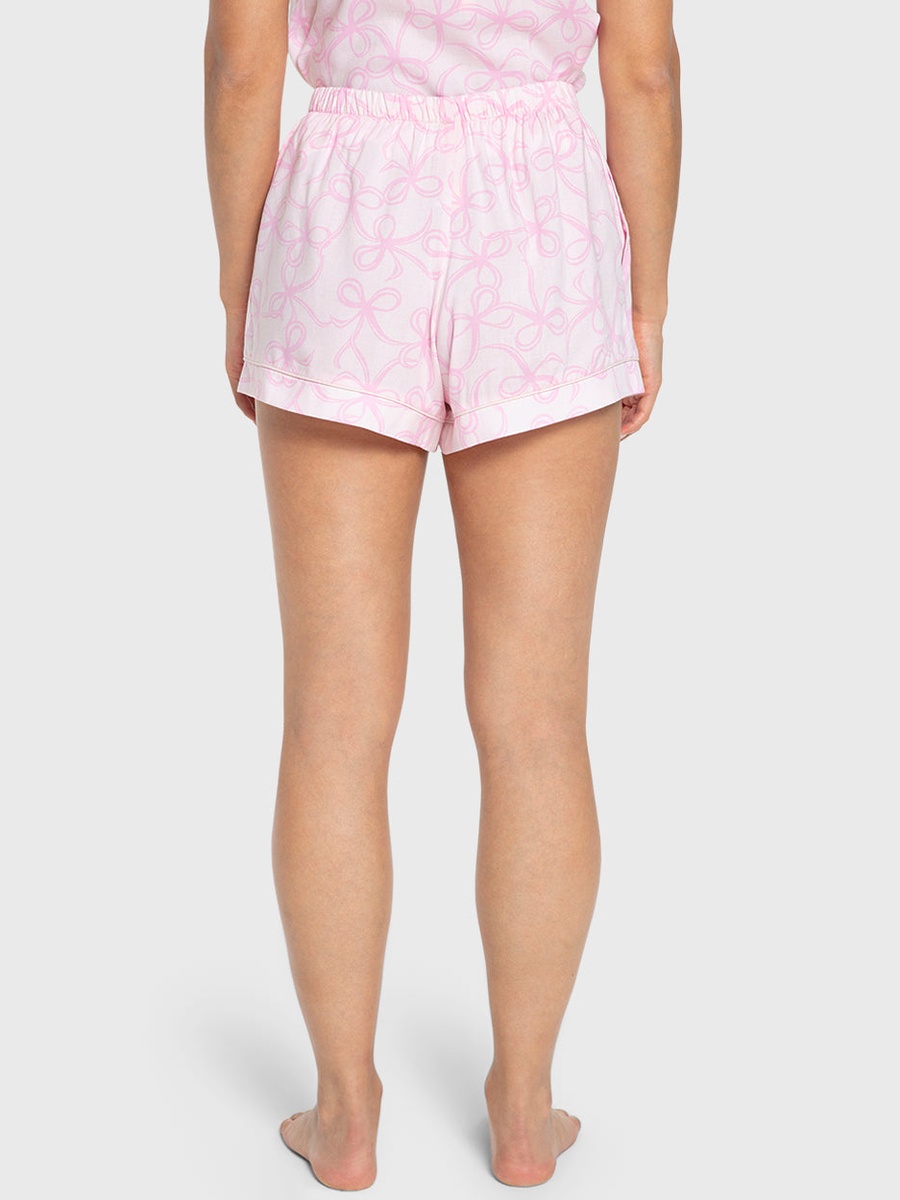 Pink Bow Print Cami and Short Set
