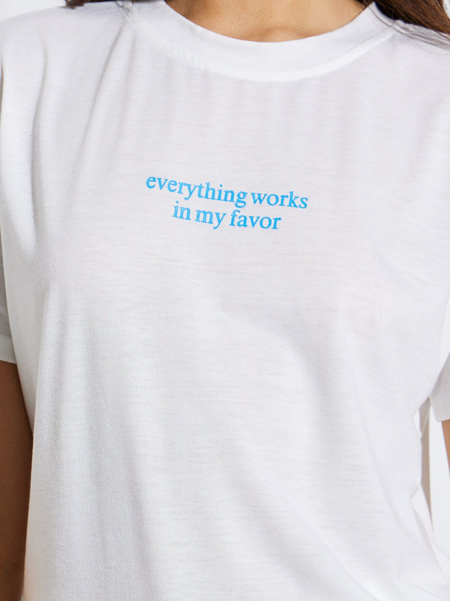 White Slogan Print Regular Fit T-Shirt