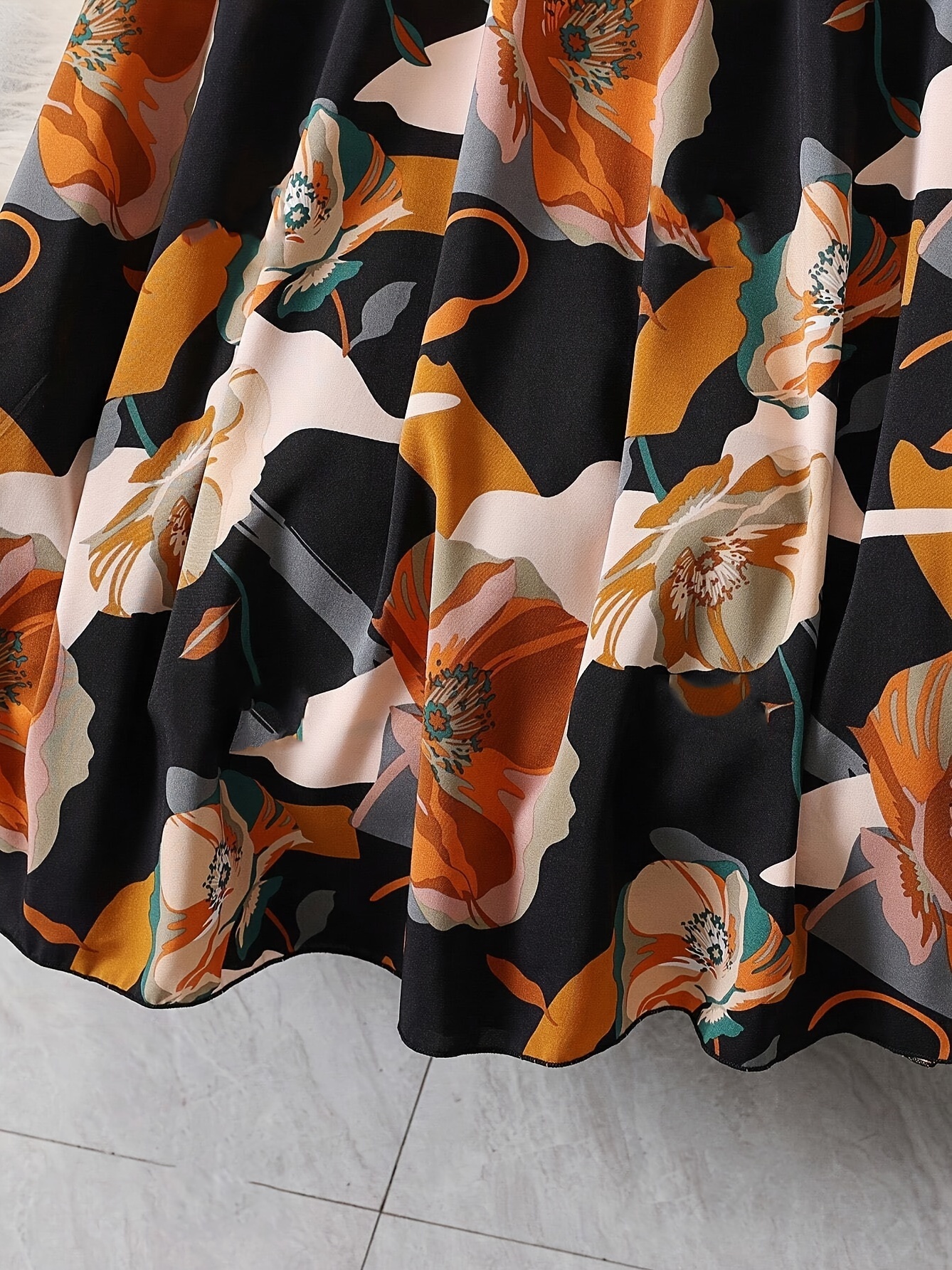 All Over Print A-Line Midi Skirt