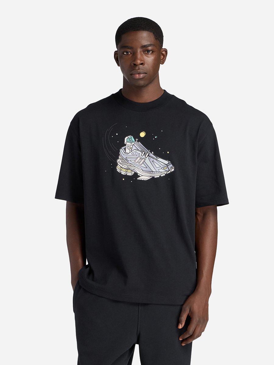 Men Black Graphic Crew Neck T-Shirt