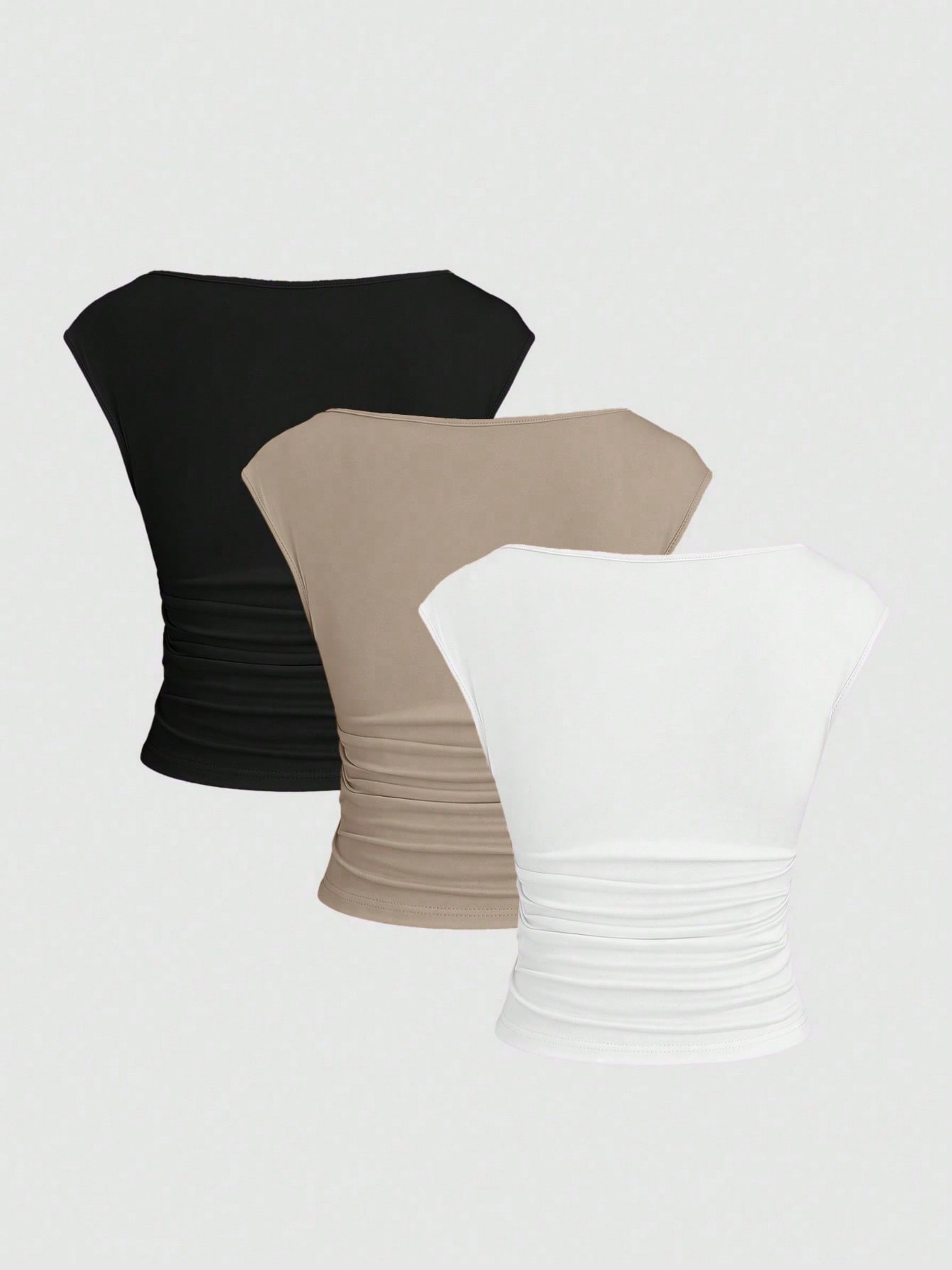 Pack of 3 - Boat Neck Fitted Top