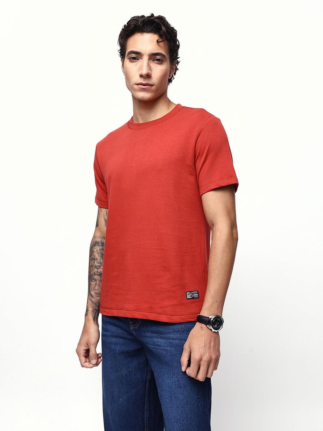 Men Bossa Nova Solid Cotton Relaxed T-Shirt