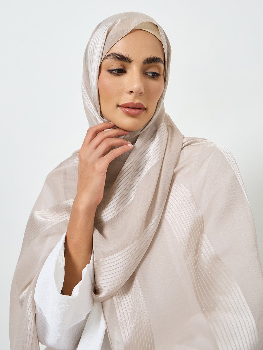 Beige Breathable Stretchy Chiffon Hijab
