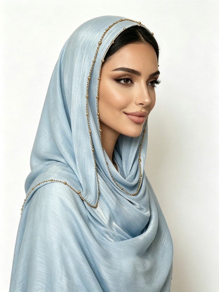 حجاب مزين الأطراف