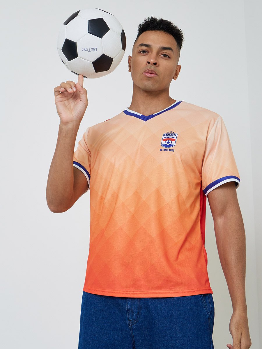 Men Netherlands Short Sleeve Jersey Football T-Shirt