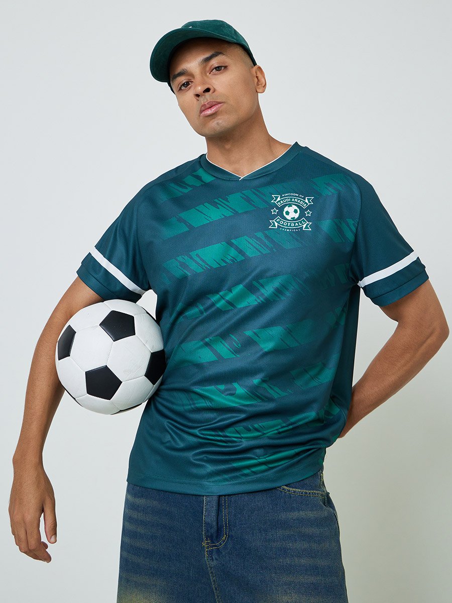 Men KSA Short Sleeve Jersey Football T-Shirt