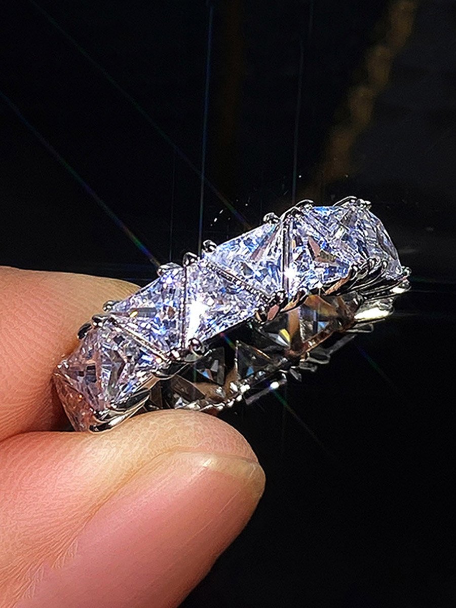 Embellished Triangle Eternity Ring