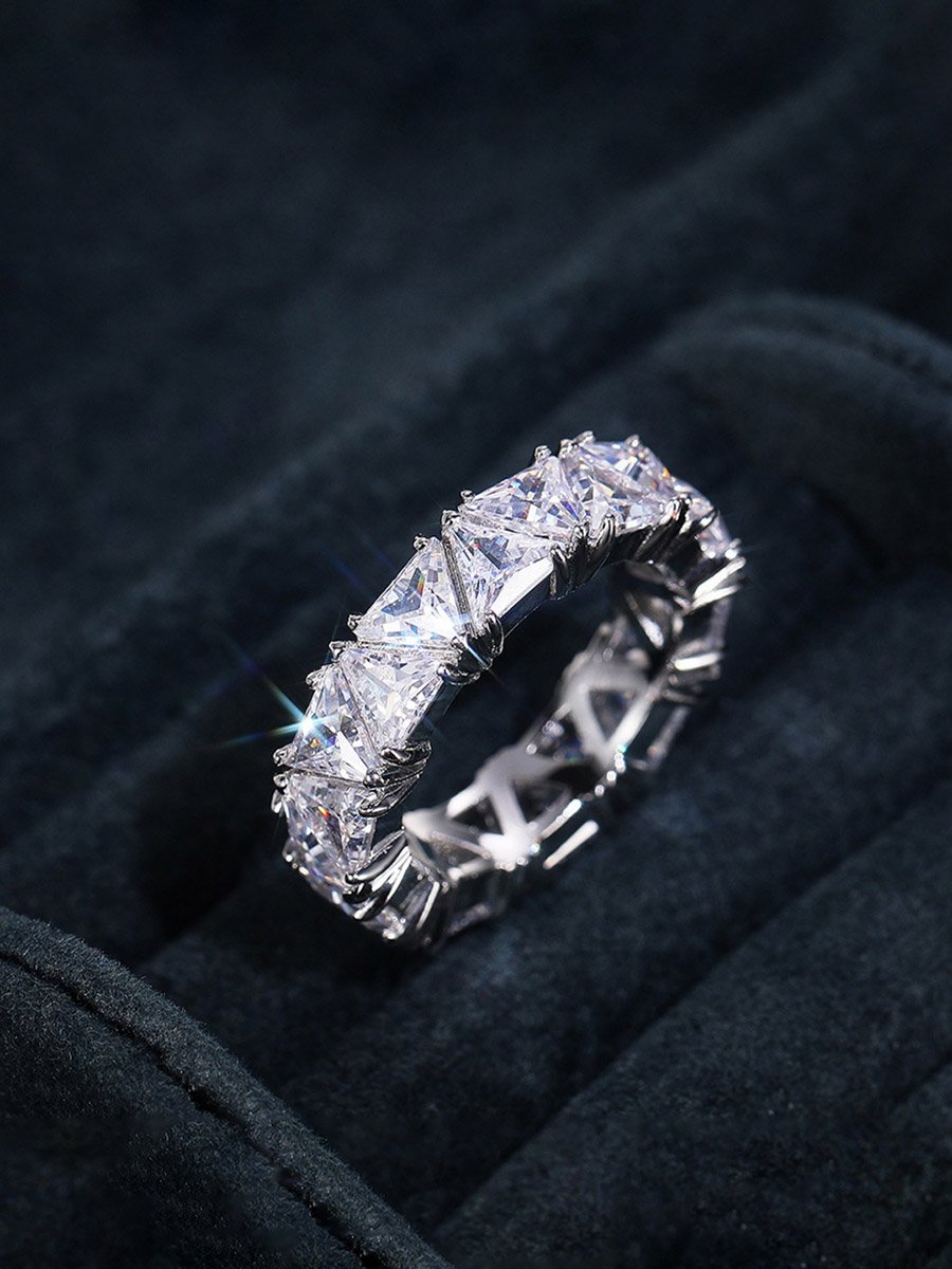 Embellished Triangle Eternity Ring