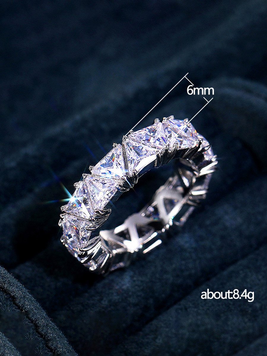 Embellished Triangle Eternity Ring