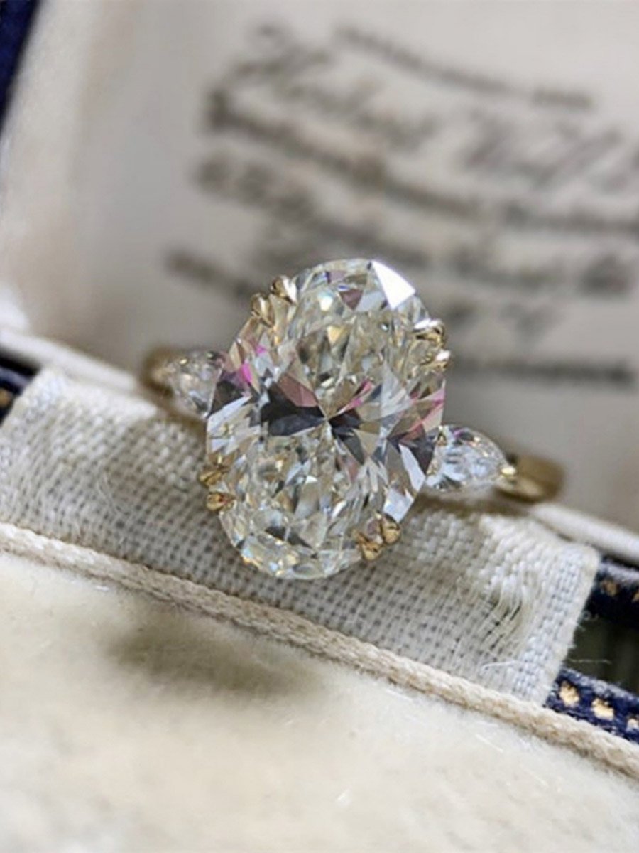 Embellished Oval-Cut Ring