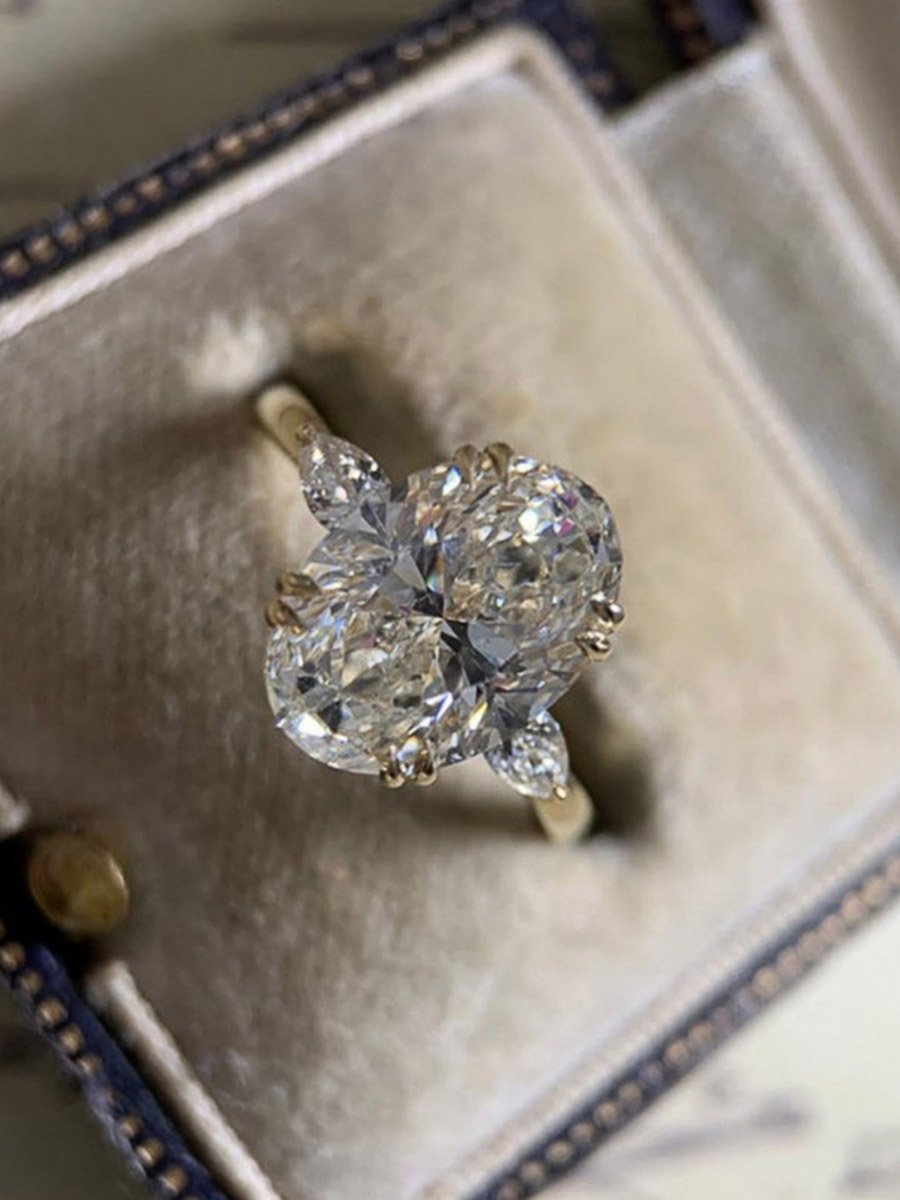 Embellished Oval-Cut Ring