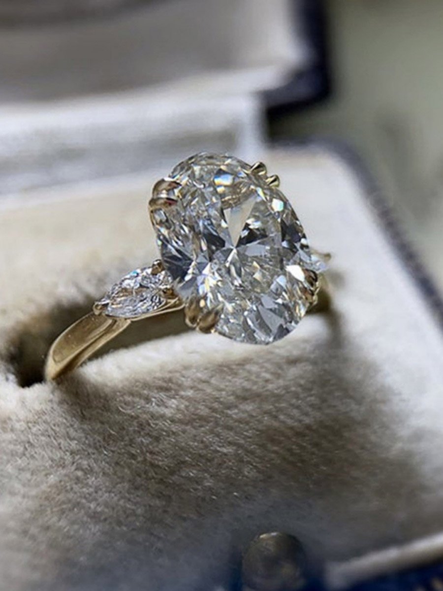 Embellished Oval-Cut Ring