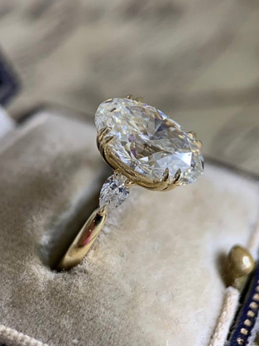 Embellished Oval-Cut Ring